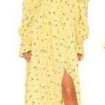 We Wore What Yellow Floral Print On Off Shoulder Smocked Boho Maxi Dress S NWT Photo 0
