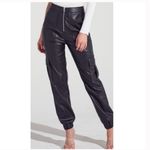Blue Blush  Women’s M High Waist Vegan Leather Jogger Pants Black‎ Party Baddie Photo 6