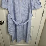 Draper James  cold shoulder blue striped midi shirt dress size‎ 10 Photo 3