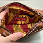 A Rare Vintage Isabella Fiore Beaded Birds Print Leather Wristlet Handbag Brown Photo 4