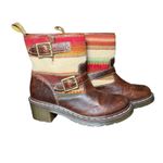 Dr. Martens Pendleton Biker Boots Leather Aztec Grunge Edgy Feminine Women 8 Photo 1