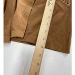 Max & Moi Jacket Womens 36 Small Brown‎ Suede Leather Chain Link Cowgirl Western Brown Photo 5