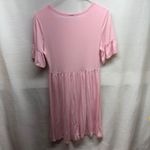 VIISHOW Pink Ruffle Sleeve Babydoll Dress Women's Size S Casual Loungewear Photo 4