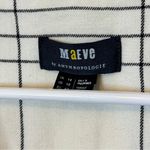 Anthropologie  Maeve Linen Blend Long Striped Vest Cream Size 10 Neutral Cardigan Photo 2