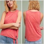 Anthropologie MAEVE Knotted Tank Top‎ Sleeveless Side Tie Burnout Anthro Faded Red XS New Photo 7