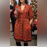 Moulinette Soeurs Anthropologie red holiday dress   sz 6 Photo 1