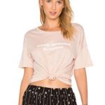 Amuse Society blush graphic cropped tee size small Photo 0