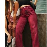 Hollister Social Tourist x  Ultra High Rise Baggy Overdye Pink Jeans Denim Photo 0