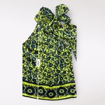 Diane Von Furstenberg Diane von‎ Furstenberg VTG Silk Halter Top Yellow Black Floral Tie Neck Size 2 Photo 3