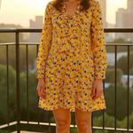 Three Stars Dress Sz Large Floral Ruffle Tiered Prairie Bohemian Boho Festival Photo 1