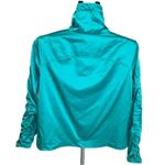 Chico's Chico’s Peacock Blue Full Zip Jacket Shirred Sleeves w/Toggle Adjust Size 2 (12) Photo 2