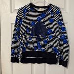 Kate Spade Hibiscus Stripe Ruffle Pullover Sweater Size Medium Photo 2