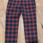 ZARA  Red and Black tartan Plaid Cropped ankle Pants 2 Photo 0