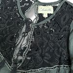 Cleobella Black Embroidered Boho Tunic Dress Bell Sleeve Lace Rayon Size S Photo 4