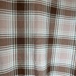 No Comment  Pink/Brown Plaid 3/4 Roll Tab Sleeve Button Up 1X Photo 11