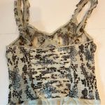 Free People  weekend plans bodysuit in tea combo floral sheer ruffles Photo 9