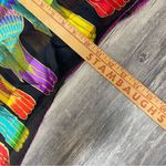 🦜 Laurel Burch Parrots Silk Scarf‎ | Multicolor Birds | 26x14” Vintage Art Black Photo 3