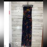 Black Floral Strapless Jumpsuit FUZZI Jean Paul floral botanical designer spring Size L Photo 6