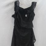 White House | Black Market WHBM Eyelet Ruffle Wrap Dress in Black sz 4 NWT Photo 4
