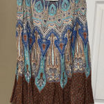 Elie Tahari  Blue and Brown A-Line Skirt Photo 0