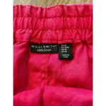 Willi Smith 100% linen Red Drawstring Waist Mini Skirt, M Photo 1
