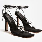 Good American Shoes Womens Caged Neoprene Lace Up Sandals In Black Size 6.5 Photo 1