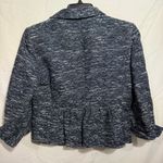 Tommy Hilfiger Navy & White Textured Tweed Jacket w/Ruffled Back Size 8 Photo 1
