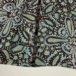 Y2K bohemian flare midi skirt, abstract floral cottagecore fairy boho chic Blue Size 14 Photo 3