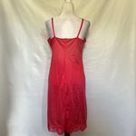 Vtg Kayser Full Slip Dress Sz 38 Bust Lace Coquette Babydoll USA 60s Y2K Pinup Red Size L Photo 6