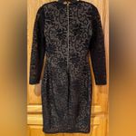 Badgley Mischka Belle by Illusion Lace Overlay Long Sleeve Sheath Dress Black 2 Photo 6