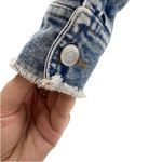 Boutique Women’s S Patch Together Denim‎ Trucker Jacket Blue Acid Wash Oversized Photo 6