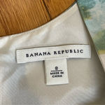 Banana Republic 100% Silk Scoop Neck Blue Green Watercolor Print Dress US 8 Photo 9