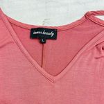 Inner Beauty Mauve Short Dolman Sleeve Single Shoulder Cutout Shirred Hem Top Size L Photo 2