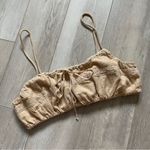 Free People  Lace Bow Crop Tank Top Beige (Small) Photo 0