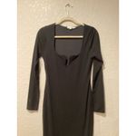Good American U-Ring Long Sleeve Bodycon Midi Dress in black size 2 Medium Photo 2