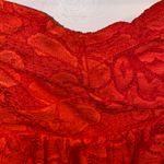 Anthropologie NWT $190  × Maeve Red Strapless Lace Mini Tiered Side Zip Dress M Photo 11