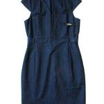 Tahari NWT ASL Kilo in Navy Blue Cap Sleeve V-neck Stretch Sheath Dress 10 $159 Photo 0