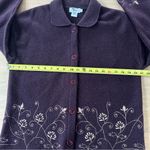Vintage 100% Wool Tinu Cardigan Sweater Jacket Brown Embroidered Grandma Cottage Size M Photo 4