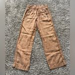 Athleta  Chambray Orange Tan Cabo Linen Wide Leg Pants Womens Size 4 Photo 5
