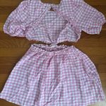 Miss Selfridge Pink Gingham Two-Piece Set Photo 1