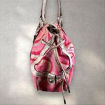 Guess Vtg Y2K  Pink Metallic Groovy G Logo Shoulder Satchel Purse Bag Charm Photo 2