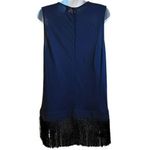 J.Crew Dark Navy Sleeveless Tunic Top Fringe Hem EUC Medium Photo 5