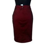Cache Cranberry Metallic Sheen 9" Slit Evening Day Pencil Skirt Stretch $118 NWT Photo 7