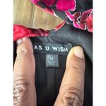 As You Wish As U Wish Black Red Rose Velvet Burnout Halter Dress M Romantic Party Goth Photo 2