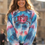 Women’s Tie Dye Oxford‎ University Crew Sweatshirt Size M Photo 0