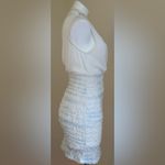 EVENT Delicate Light Blue White Sheer Back & Front Open V Neck Midi Dress.Sz M Size M Photo 6