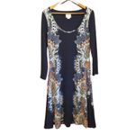 Maeve / Anthropologie Eria Navy Blue Boho Lined Sweater Midi Dress, Size XS Photo 5