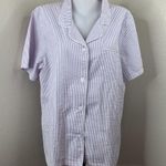 Vermont Country Store Women’s Sz XL S/S Purple Stripe Button Up Shirt Pajama? Photo 1