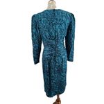 Maggy London Maggie London Vintage Silk Bodycon Dress Lined Shoulder Pads Zip Back Womens Photo 3