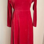 Vintage LL Bean Red Velvet Christmas Holiday Dress XS Photo 0